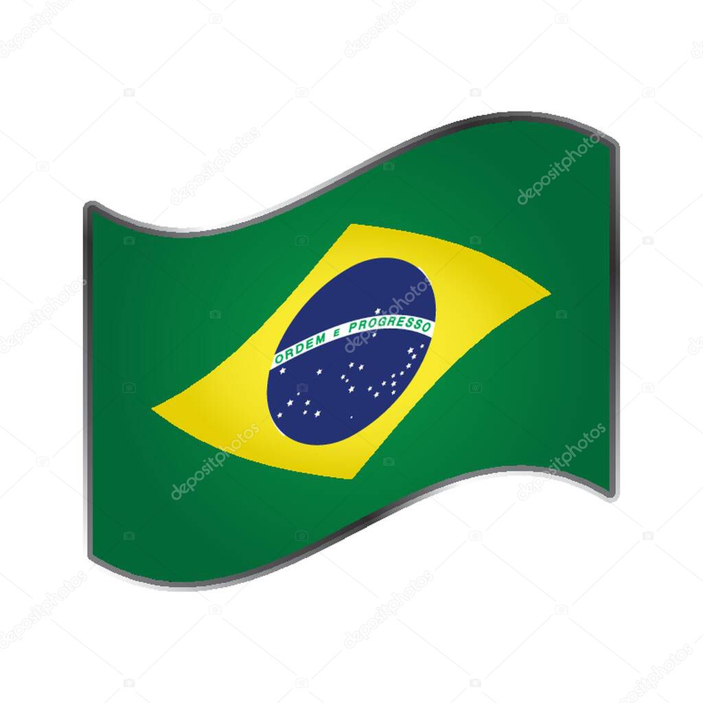 brazil flag icon vector illustration