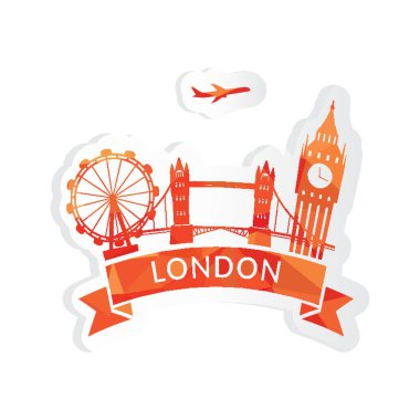 London sticker vektör illüstrasyonu