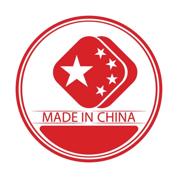 Fabricado Etiqueta China — Vector de stock