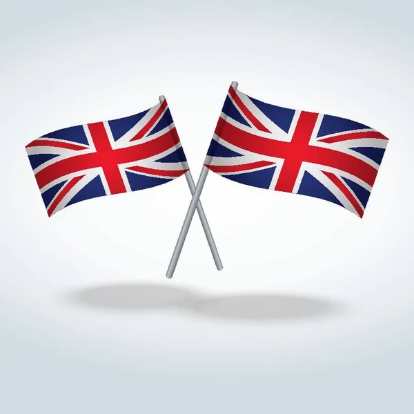 Banderas Cruzadas Del Reino Unido — Vector de stock
