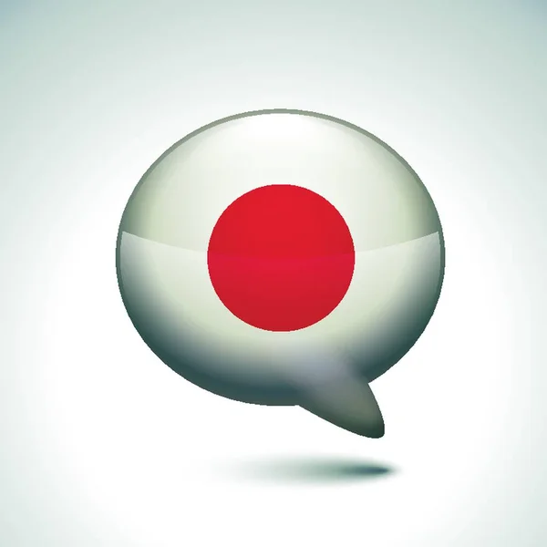 Bulle Discours Avec Drapeau Japonais — Image vectorielle