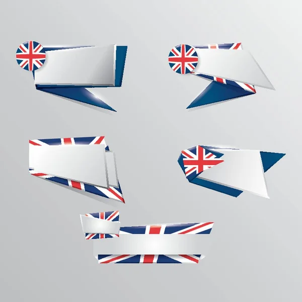 一套统一的英国国旗 — 图库矢量图片