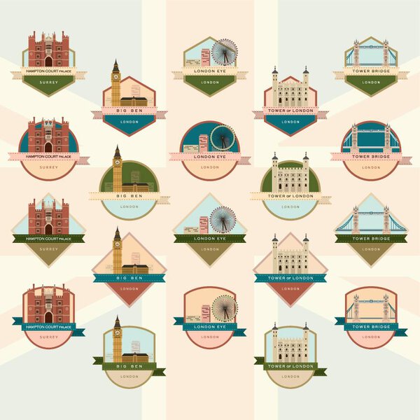 collection of london landmarks