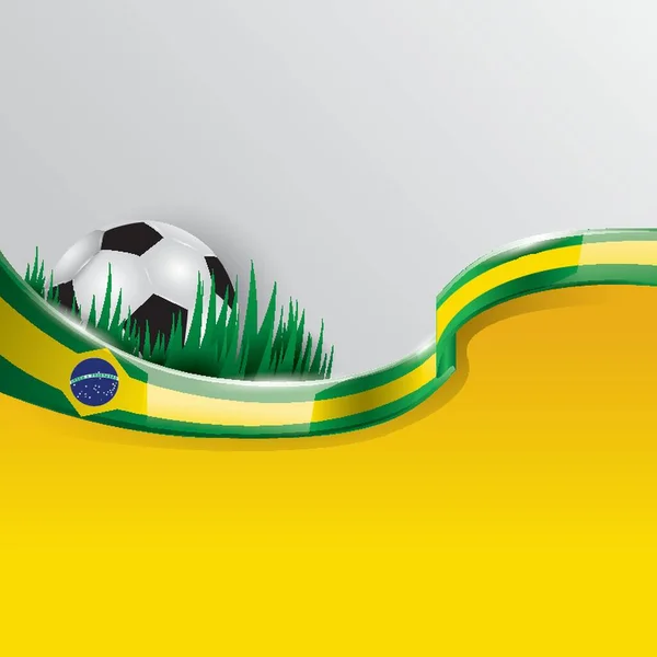 サッカーボールとブラジルの旗 — ストックベクタ