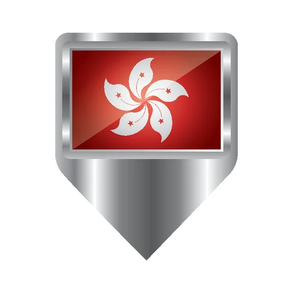 Ícone Bandeira Hong Kong — Vetor de Stock