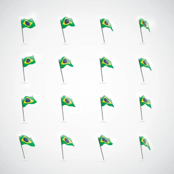 Sammlung Brasilianischer Flaggensymbole — Stockvektor