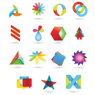 soyut logo ögelerinin koleksiyonu