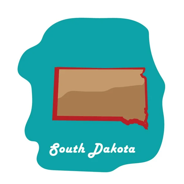 Mappa Dello Stato South Dakota — Vettoriale Stock