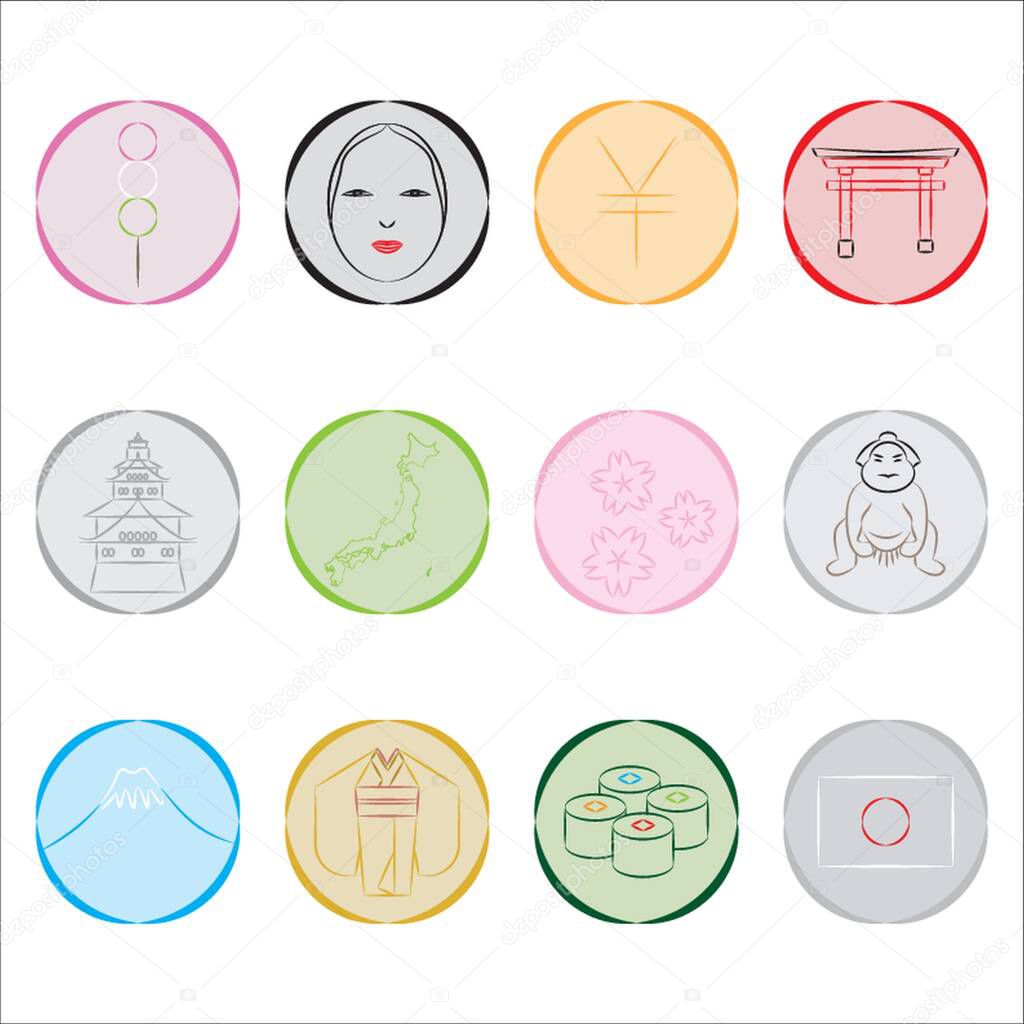 collection of japan icons