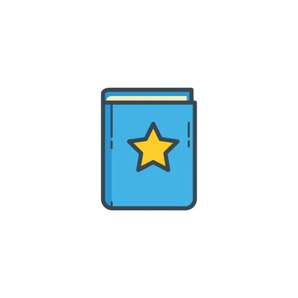 Libro Con Icono Estrella — Vector de stock
