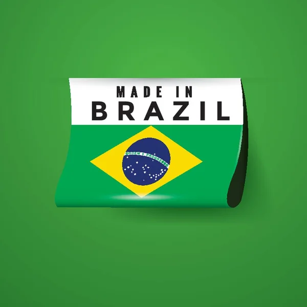 Feito Brasil Adesivo — Vetor de Stock