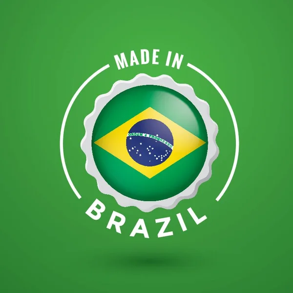 Hergestellt Brasilien Etikett — Stockvektor