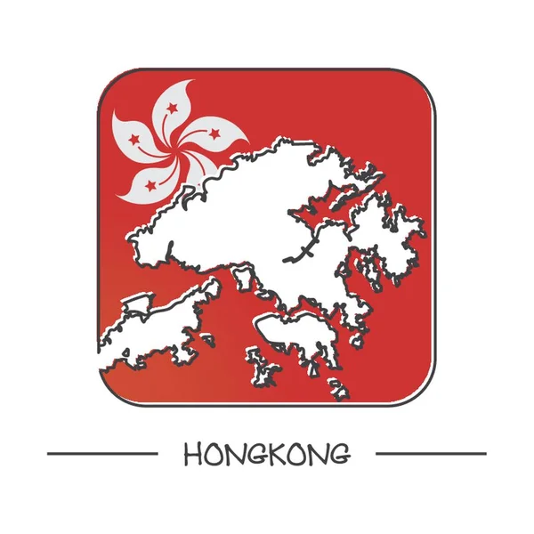 Mapa Hong Kong — Vetor de Stock