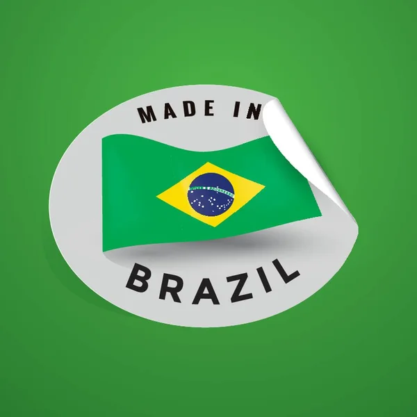 Hecho Pegatina Brasil — Vector de stock