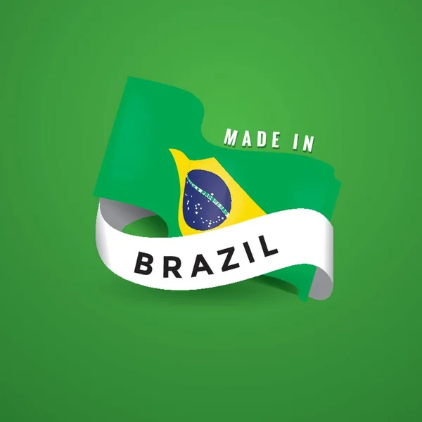 Fabriqué Étiquette Brésilienne — Image vectorielle