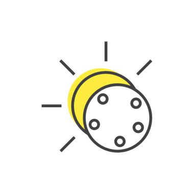 Güneş tutulması illüstrasyonu.