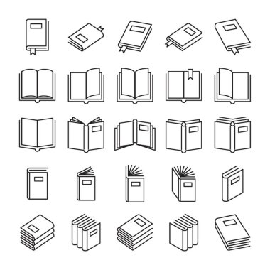 A collection of books illustration. clipart