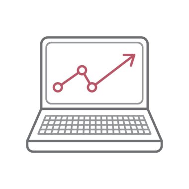 Grafik resimli bir dizüstü bilgisayar.