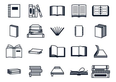 A collection of books illustration. clipart