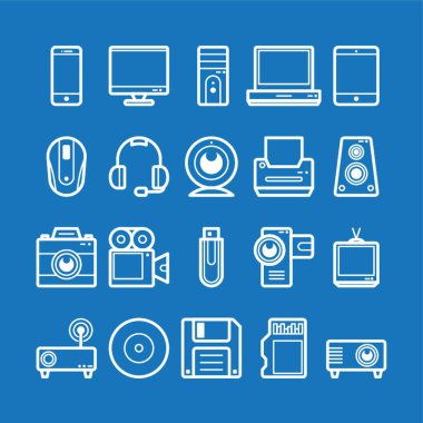 Teknoloji simgeleri koleksiyonu