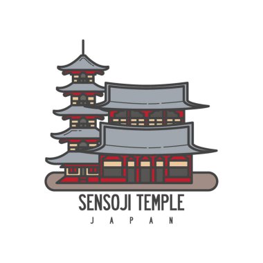 Bir Sensoji tapınağı illüstrasyonu.