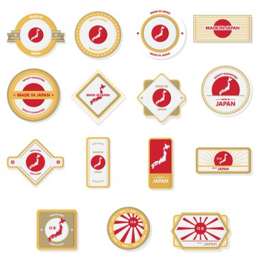 Japon etiketlerinde üretilen ürünlerin koleksiyonu