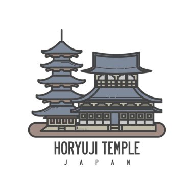 Bir Horyuji tapınağı çizimi..