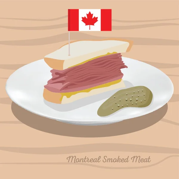 Una Ilustración Carne Ahumada Montreal — Vector de stock