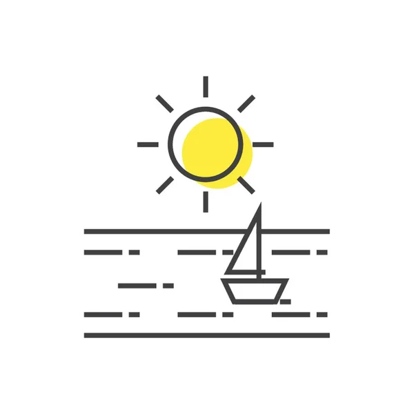 Сонце Ілюстрацією Вітрильника — стоковий вектор