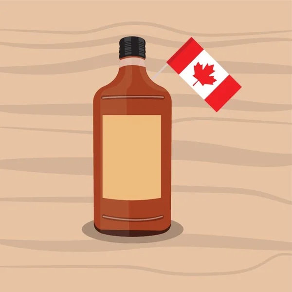 Una Ilustración Botella Whisky Canadiense — Archivo Imágenes Vectoriales