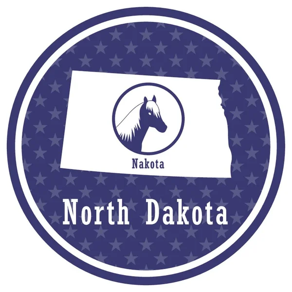 Mapa Del Estado Dakota Norte Con Nakota — Vector de stock