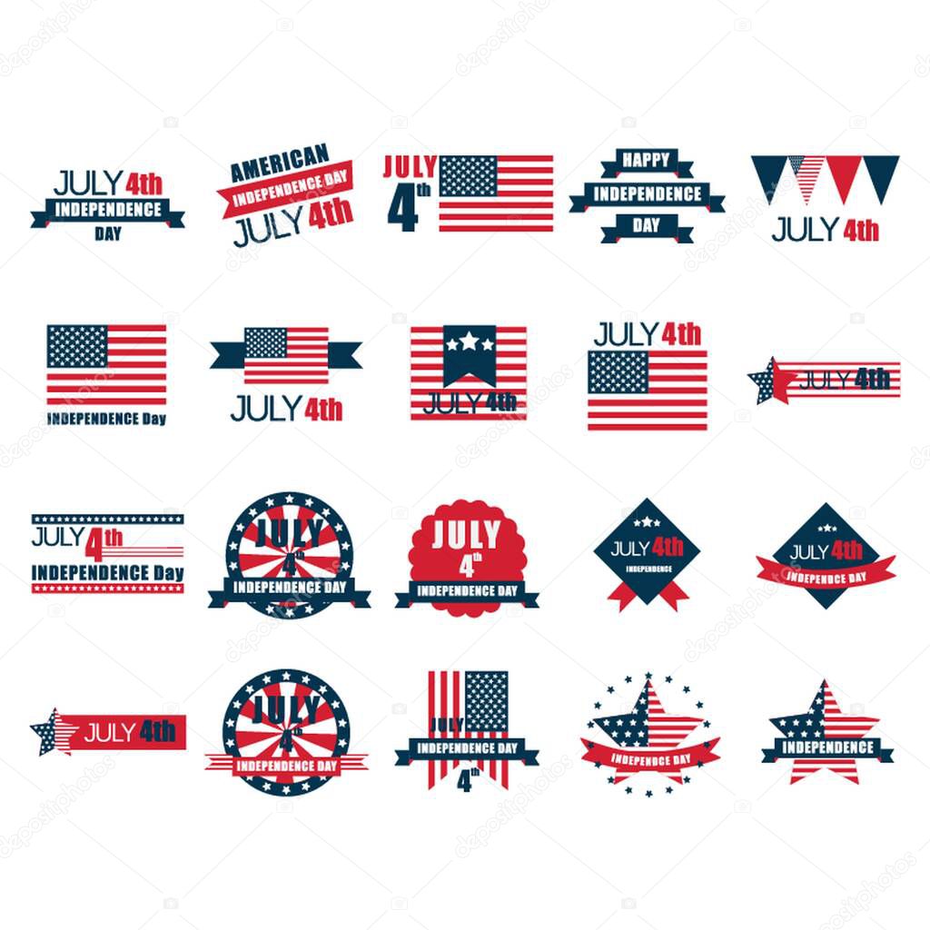 collection of us independence day icons