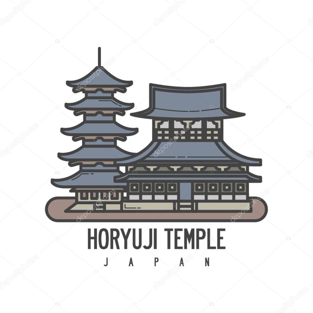 A horyuji temple illustration.