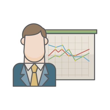 İş adamı ve grafik şeması