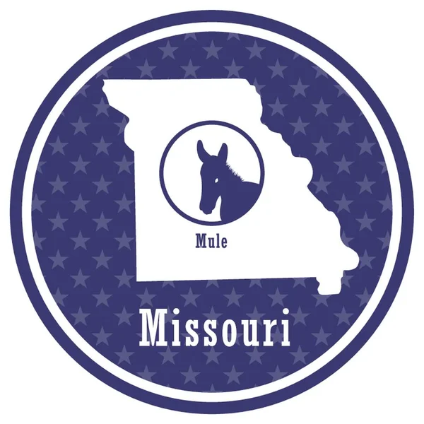 Missouri Carte État Avec Mule — Image vectorielle
