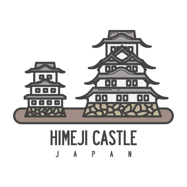 Una Ilustración Del Castillo Himeji — Archivo Imágenes Vectoriales