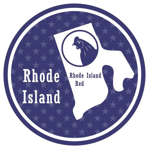 Rhode Insel Karte Mit Rhode Insel Rot — Stockvektor