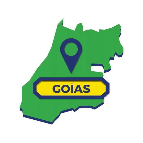 Mapa Goias Sworzniem Mapy — Wektor stockowy