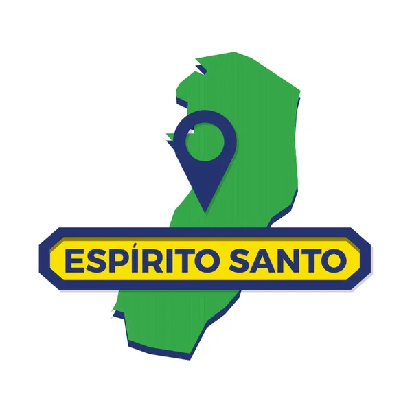 Espirito Santo Mapa Con Pin Mapa — Archivo Imágenes Vectoriales