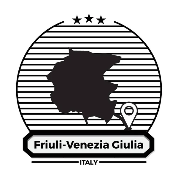 Friuli Venezia Giulia Mapa Etiqueta — Vector de stock