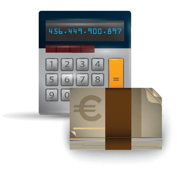 Calculadora Con Moneda Euro — Vector de stock