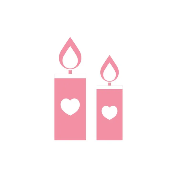 Candles Heart Symbols — Stock Vector