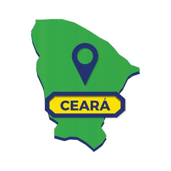 Mapa Ceara Pinem Mapy — Wektor stockowy