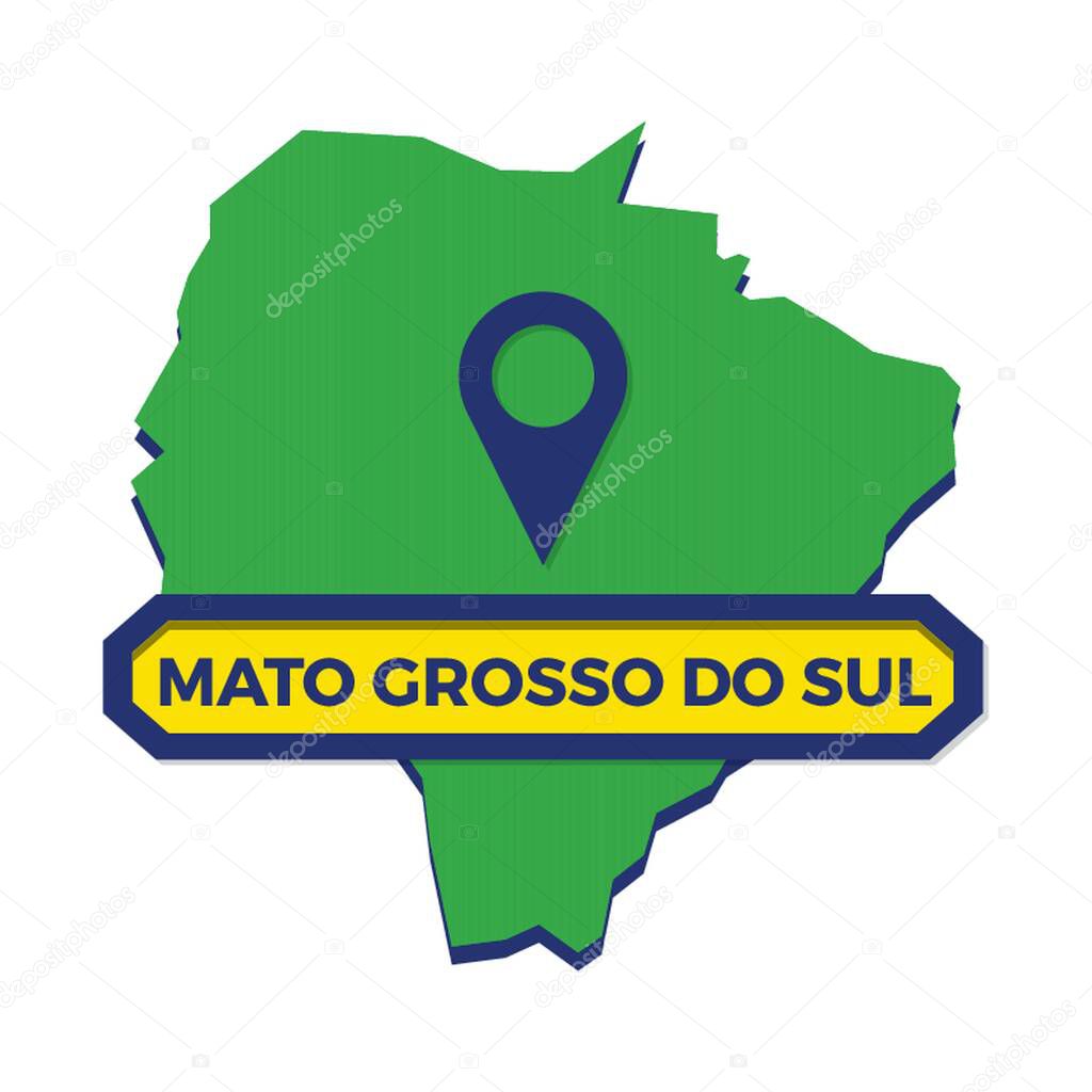 mato grosso do sul map with map pin