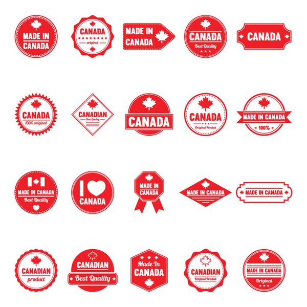 Collection of made in canada labels