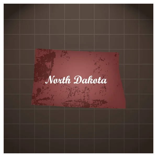 ノースダコタ州地図 — ストックベクタ