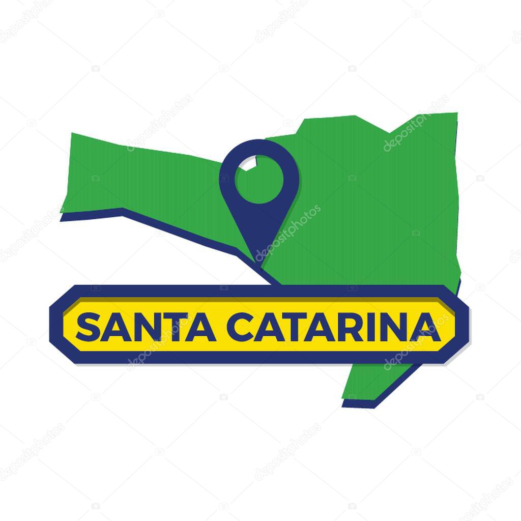 santa catarina map with map pin
