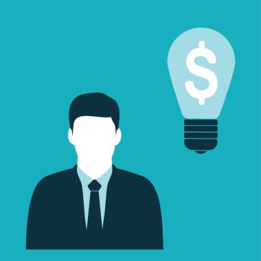 Dolar sembollü iş adamı ve blub