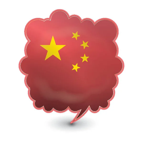 音声バブルと中国国旗 — ストックベクタ