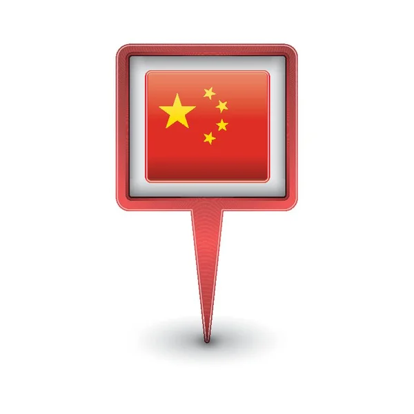 Навигационный Указатель Китайским Флагом — стоковый вектор